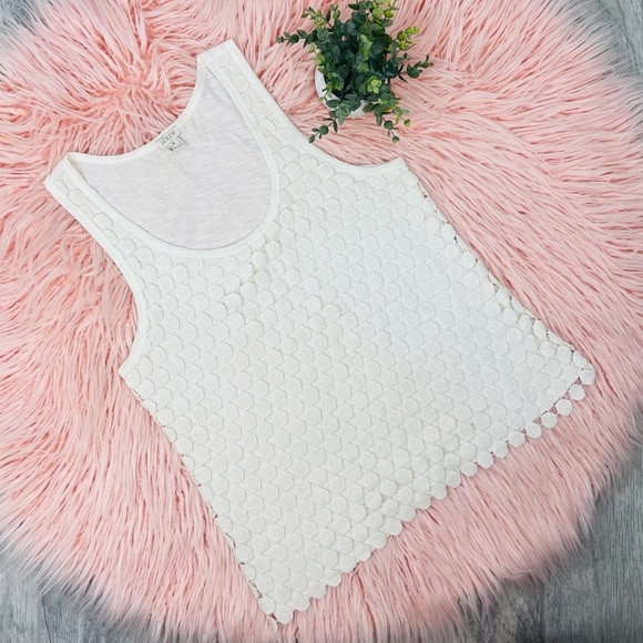 J. Crew Tiered Eyelet Dot Tank Top - Picture 2 of 6